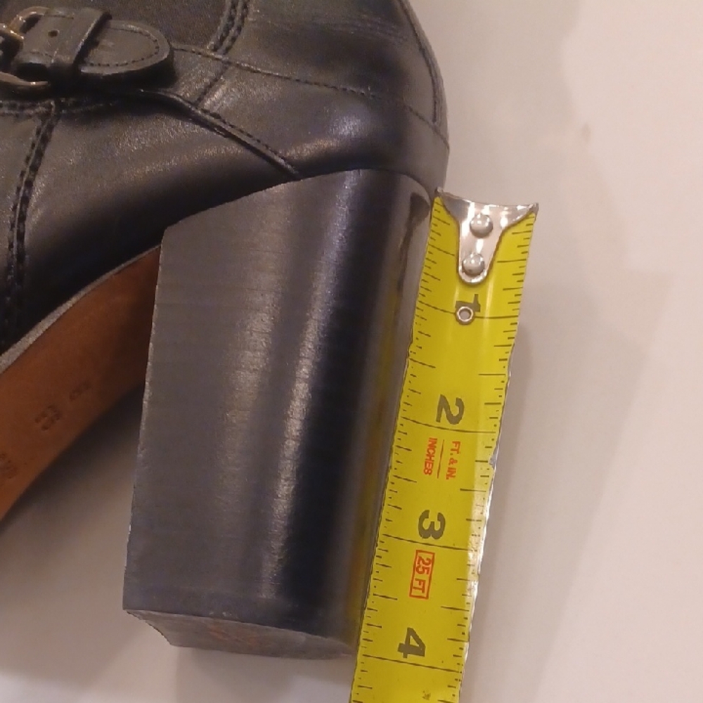 Coach Jackson Black Leather Strappy Block Heeled Ankle Boots 9.5B - Picture 12 of 16